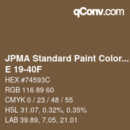 Color code: JPMA Standard Paint Colors - E 19-40F | qconv.com