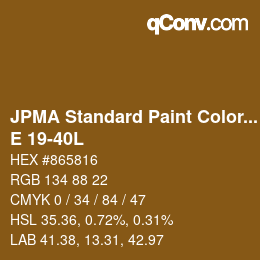 Color code: JPMA Standard Paint Colors - E 19-40L | qconv.com