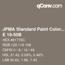 Color code: JPMA Standard Paint Colors - E 19-50B | qconv.com