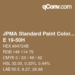 Code couleur: JPMA Standard Paint Colors - E 19-50H | qconv.com