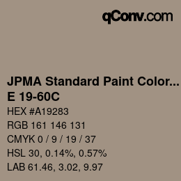 Color code: JPMA Standard Paint Colors - E 19-60C | qconv.com