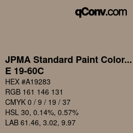 カラーコード: JPMA Standard Paint Colors - E 19-60C | qconv.com