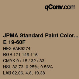 Color code: JPMA Standard Paint Colors - E 19-60F | qconv.com