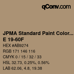 カラーコード: JPMA Standard Paint Colors - E 19-60F | qconv.com