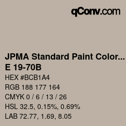 Code couleur: JPMA Standard Paint Colors - E 19-70B | qconv.com