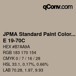 Color code: JPMA Standard Paint Colors - E 19-70C | qconv.com