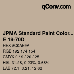 Color code: JPMA Standard Paint Colors - E 19-70D | qconv.com