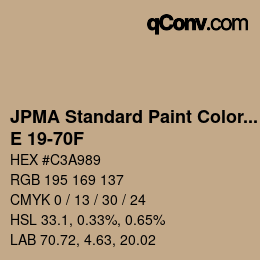 Code couleur: JPMA Standard Paint Colors - E 19-70F | qconv.com