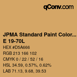 Code couleur: JPMA Standard Paint Colors - E 19-70L | qconv.com