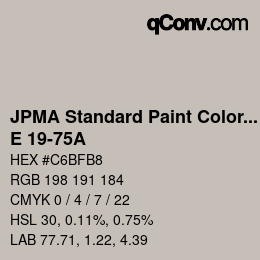 Code couleur: JPMA Standard Paint Colors - E 19-75A | qconv.com