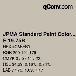 Code couleur: JPMA Standard Paint Colors - E 19-75B | qconv.com