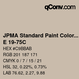 Color code: JPMA Standard Paint Colors - E 19-75C | qconv.com