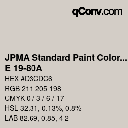 Code couleur: JPMA Standard Paint Colors - E 19-80A | qconv.com