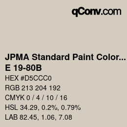Code couleur: JPMA Standard Paint Colors - E 19-80B | qconv.com