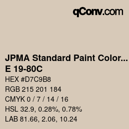 カラーコード: JPMA Standard Paint Colors - E 19-80C | qconv.com