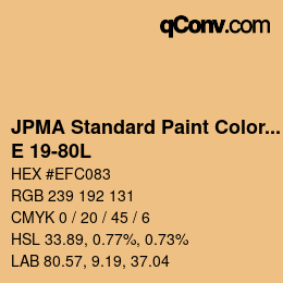 Code couleur: JPMA Standard Paint Colors - E 19-80L | qconv.com