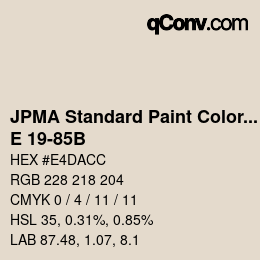 Color code: JPMA Standard Paint Colors - E 19-85B | qconv.com