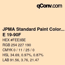 カラーコード: JPMA Standard Paint Colors - E 19-90F | qconv.com