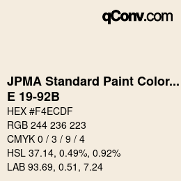 Code couleur: JPMA Standard Paint Colors - E 19-92B | qconv.com