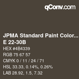Code couleur: JPMA Standard Paint Colors - E 22-30B | qconv.com