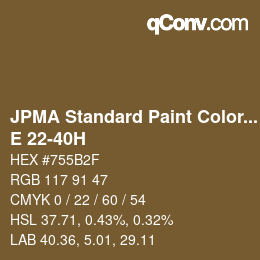 Color code: JPMA Standard Paint Colors - E 22-40H | qconv.com