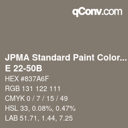 Color code: JPMA Standard Paint Colors - E 22-50B | qconv.com