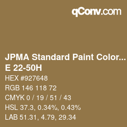Code couleur: JPMA Standard Paint Colors - E 22-50H | qconv.com