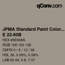 Code couleur: JPMA Standard Paint Colors - E 22-60B | qconv.com