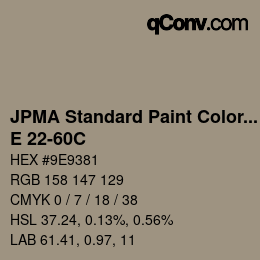 Color code: JPMA Standard Paint Colors - E 22-60C | qconv.com