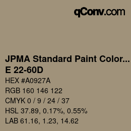 Color code: JPMA Standard Paint Colors - E 22-60D | qconv.com