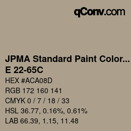 Color code: JPMA Standard Paint Colors - E 22-65C | qconv.com