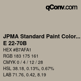 Color code: JPMA Standard Paint Colors - E 22-70B | qconv.com