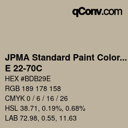 Color code: JPMA Standard Paint Colors - E 22-70C | qconv.com