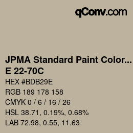 カラーコード: JPMA Standard Paint Colors - E 22-70C | qconv.com