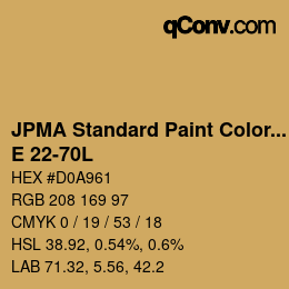 Code couleur: JPMA Standard Paint Colors - E 22-70L | qconv.com