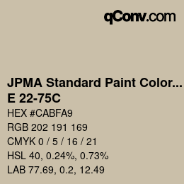 Farbcode: JPMA Standard Paint Colors - E 22-75C | qconv.com