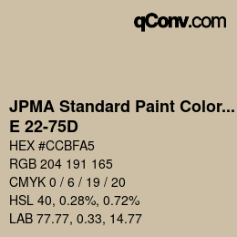 Color code: JPMA Standard Paint Colors - E 22-75D | qconv.com