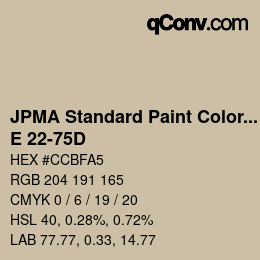 Color code: JPMA Standard Paint Colors - E 22-75D | qconv.com