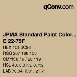 Color code: JPMA Standard Paint Colors - E 22-75F | qconv.com