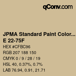 Code couleur: JPMA Standard Paint Colors - E 22-75F | qconv.com