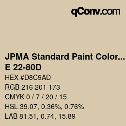 Code couleur: JPMA Standard Paint Colors - E 22-80D | qconv.com