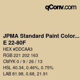 Color code: JPMA Standard Paint Colors - E 22-80F | qconv.com