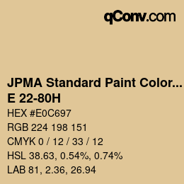 Color code: JPMA Standard Paint Colors - E 22-80H | qconv.com