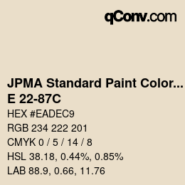 カラーコード: JPMA Standard Paint Colors - E 22-87C | qconv.com