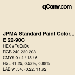 Color code: JPMA Standard Paint Colors - E 22-90C | qconv.com
