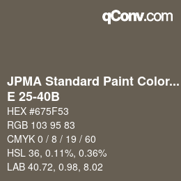 Code couleur: JPMA Standard Paint Colors - E 25-40B | qconv.com
