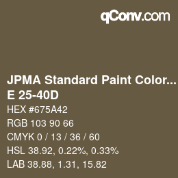 Code couleur: JPMA Standard Paint Colors - E 25-40D | qconv.com