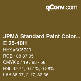 カラーコード: JPMA Standard Paint Colors - E 25-40H | qconv.com