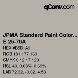 Color code: JPMA Standard Paint Colors - E 25-70A | qconv.com