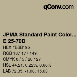 Color code: JPMA Standard Paint Colors - E 25-70D | qconv.com